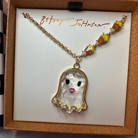 Betsey Johnson Jewelry - Betsey Johnson Clear Ghost Candy Corn Pendant Necklace NWT